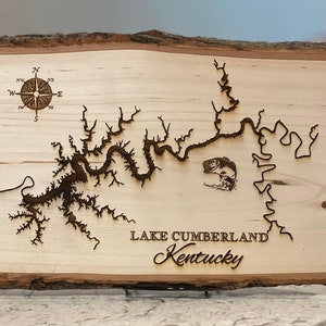 Lake Cumberland Kentucky Plaque Raw Wood Edge