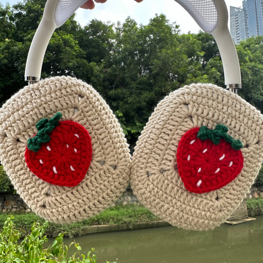 Airpods Max Headphone Covers strawberry Design Crochet Etsy