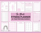 Fitness Planner BUNDLE | Digital Fitness Tracker | Weight Loss Tracker | Health Goal | Habit Tracker | Wellness | Meal Planner