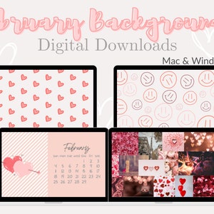 February Desktop Backgrounds | Digital Download | 1920x1090x | Valentines Day | Pink Desktop | Mac Pink Desktop | Windows Desktop Background