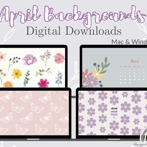 April Desktop Backgrounds | Digital Download | 1920x1090x | Spring | Pastel Desktop | Mac Pink Desktop | Windows Desktop Background