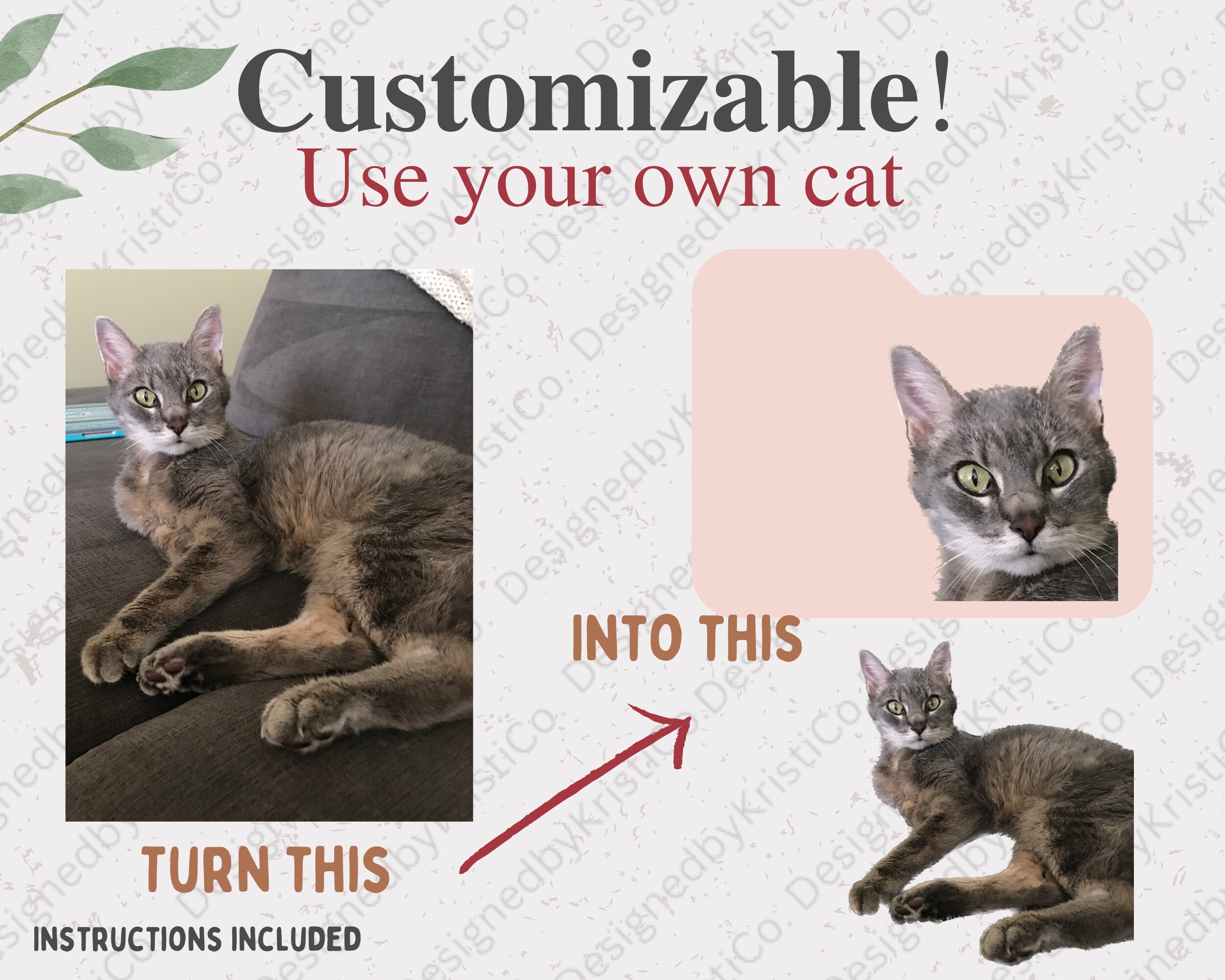Cute Cat Desktop Organizer for Mac & Windows | Cat Folder Icons ...