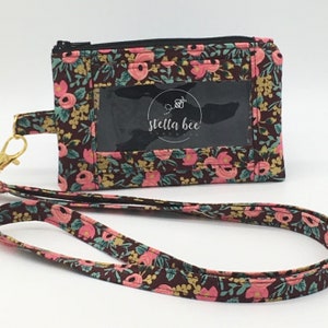 Portatarjetas con cordón de Rifle Paper Co, Monedero con bolsillo para identificación, Cartera con llavero