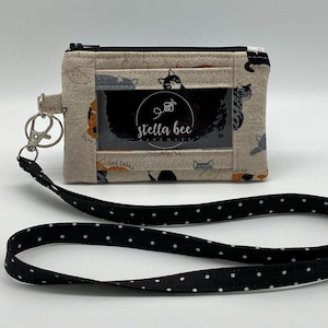 Porta credencial con cordón, monedero con bolsillo para identificación, llavero