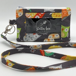 Porta credencial con cordón, monedero con bolsillo para identificación, llavero