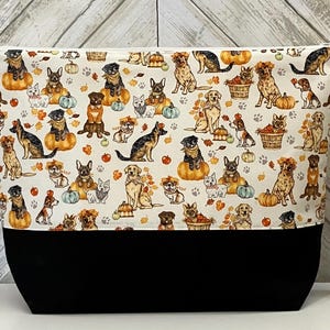 Large Zipper Pouch Project Bag for Knitting, Crochet and Crafts