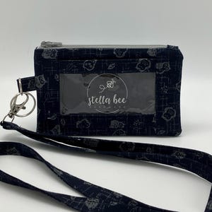 Porta credencial con cordón, monedero con bolsillo para identificación, llavero