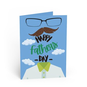 Vatertag Grußkarten, einzigartige Designs, Geschenk für Papa, Brille Schnurrbart Shirt Karte, Urlaub Briefpapier