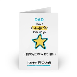 Carte d'anniversaire de papa amusante, personne ne vous ressemble, Dieu merci ! Carte Meilleur papa, blague