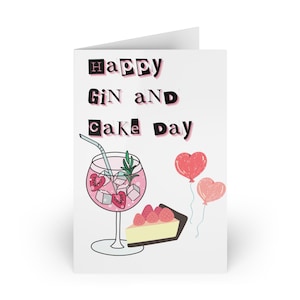 Feliz día de la ginebra y el pastel, feliz cumpleaños, tarjeta de cumpleaños, tarjeta de felicitación, tarjeta divertida
