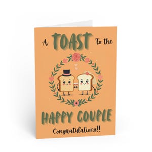 Wenskaarten, schattige toast huwelijksuitnodigingen, liefdesbriefjes, kaarten grappig stel, pasgetrouwden, verlovingskaarten