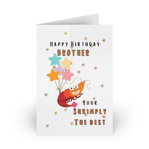 Alles Gute zum Geburtstag Bruder Ihre Garnelen der Beste, Bruder Geburtstagskarte, alles Gute zum Geburtstag, Geburtstagskarte für Bruder, süsse Karte, Geburtstagskarte