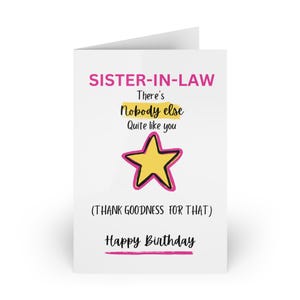 Carte d'anniversaire drôle de belle-sœur, Dieu merci ! Meilleure belle-sœur, carte blague