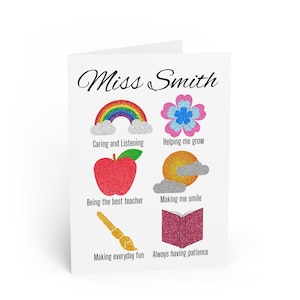 Wenskaarten voor leraren, gepersonaliseerd briefpapier, bedankbriefjes, op maat ontworpen kaarten voor alle gelegenheden, leuke ontwerpen