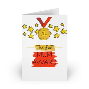 Mejor tarjeta de premio para el Día de la Madre, tarjeta de medalla para mamá, tarjeta divertida para mamá, tarjeta de cumpleaños de hija, hijo