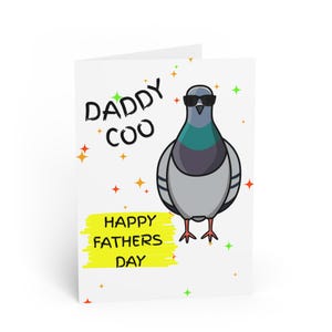 Tarjetas divertidas para el Día del Padre, tarjeta original para papá, tarjeta con temática de pájaros, tarjeta original para papás, linda tarjeta dibujada a mano.