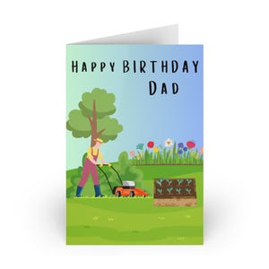 Biglietto di auguri di buon compleanno papà per il giardinaggio, biglietto di auguri per il compleanno del papà, biglietto d'auguri, simpatico biglietto di auguri per il compleanno del papà, biglietto di auguri per il giardinaggio