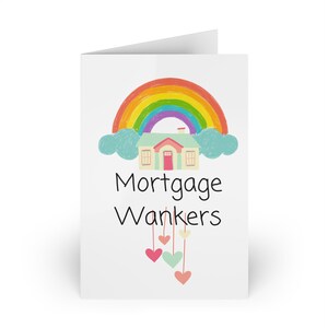 Mortgage Wankers, Cartão engraçado de casa nova, Parabéns pela casa nova, Cartão engraçado de casa nova, Cartão personalizado