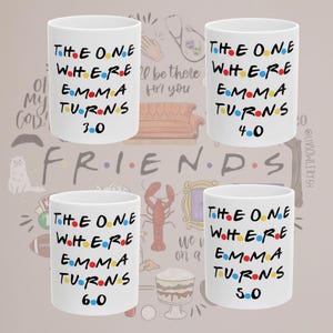 Friends Sitcom Personalized Ceramic Mug, Rachel Phoebe Ross Chandler Monica Joey Smelly Cat Central Perk, 11oz, Gift for Fans, TV Show