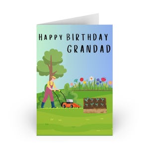 Cartão de feliz aniversário para vovô, cartão de jardinagem, cartão de aniversário para vovô, cartão de felicitações, cartão de aniversário fofo para vovô, cartão de aniversário de jardinagem