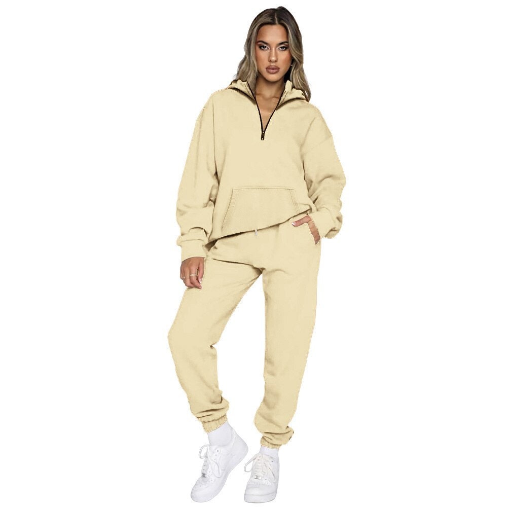 Read to Ship. Cotton Women Sweatpants With Pockets and Elastic Waist. Jogging  Pants in Beige Sand Colour. Comfy Loungewear Trousers 