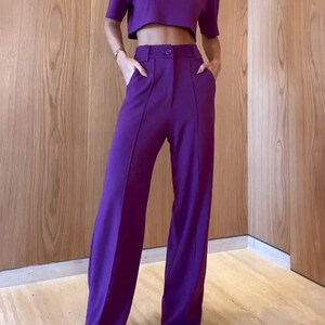 Fashion Long Sleeve Round Neck Loose Casual Two-Piece Suit