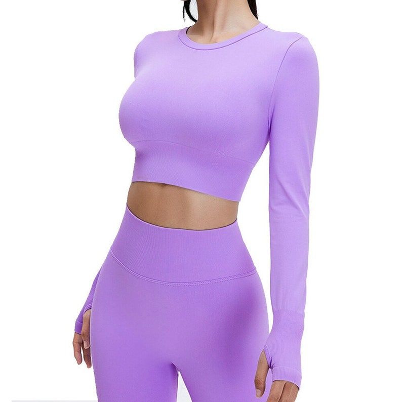 Seamless Sports Suit Yoga Set for Women Fitness Wear Long Sleeve Yoga