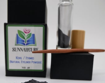 100% Pure Ithmid, Surma, Sormeh, Lead Free Ithmid, This Ithmid is Handmade by us, + Handmade woodenstick Applicator from Morocco