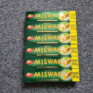 Dabur Miswak Zahnpasta 120g + 50g GRATIS | Meswak | Nähen | Fluoridfreie Zahnpasta | Natürliche Zahnpasta | 6er Pack | NEUES DESIGN
