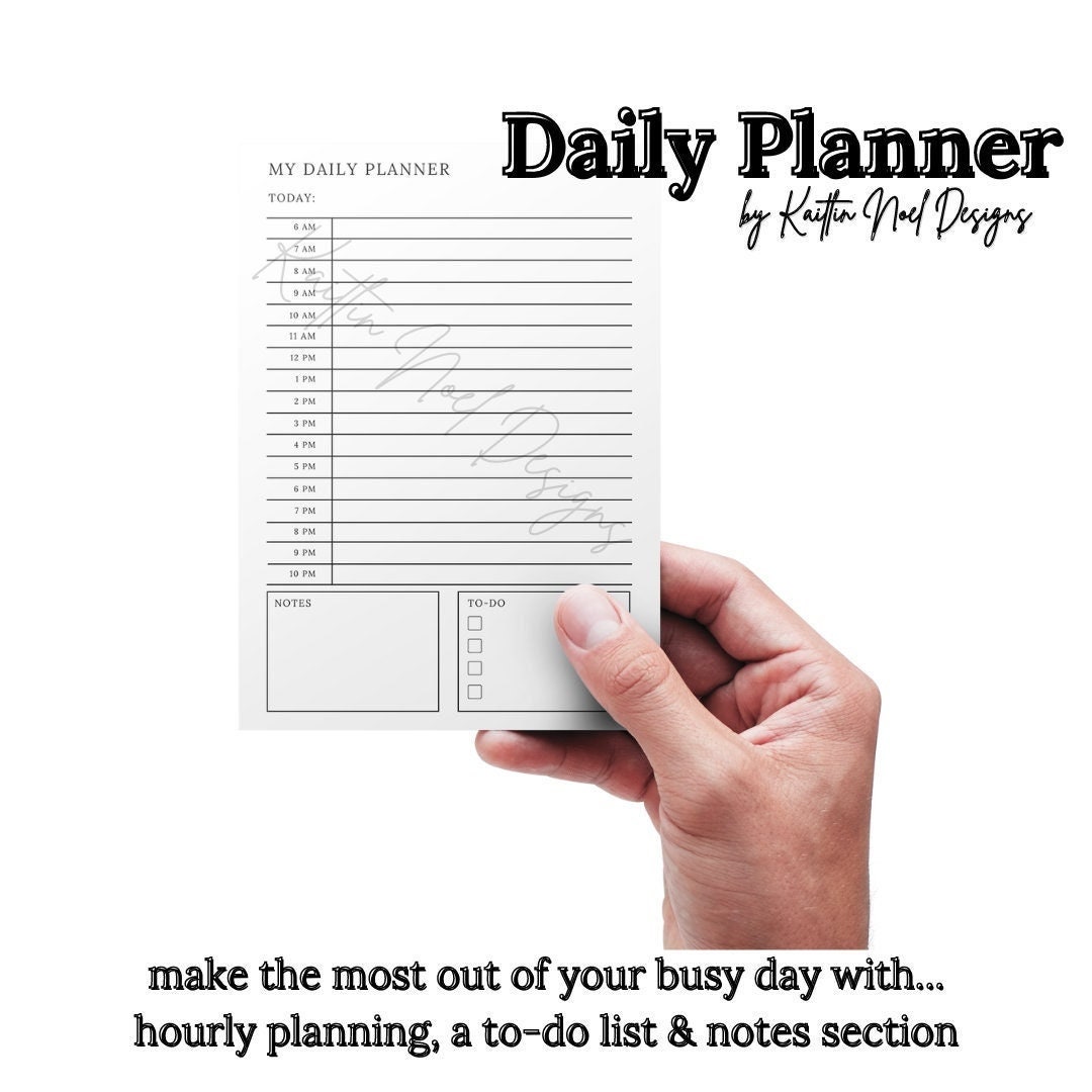 Daily Planner Digital Download Printable Daily Planner Minimal Daily ...