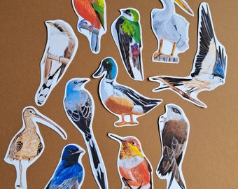 Migratory birds oil painting stickers