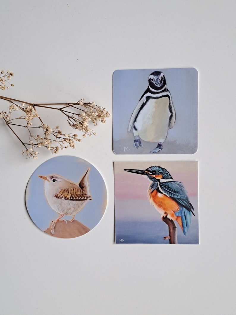 Bird sticker sticker penguin wren kingfisher computer notebook image 1