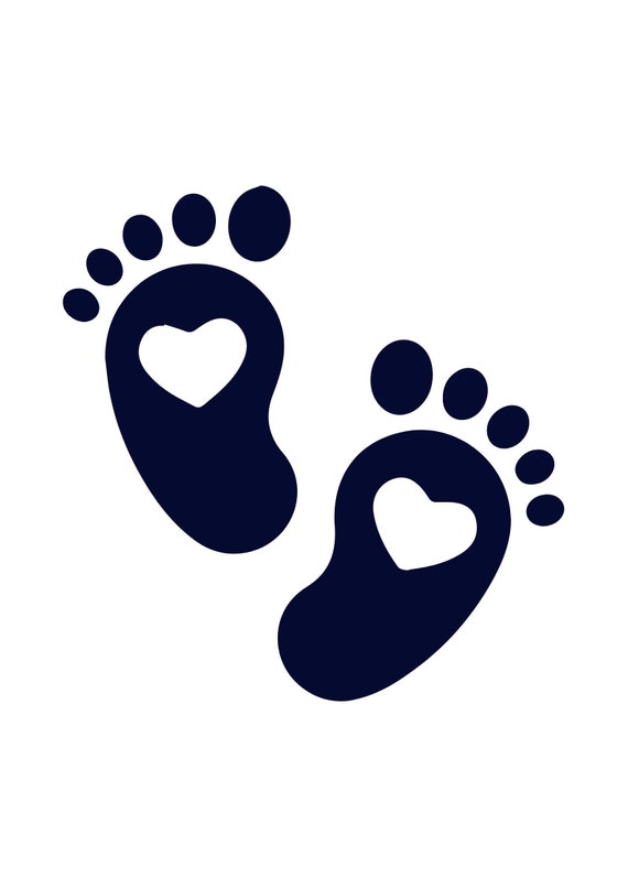Baby Footprint, Baby Feet With Hearts Instant Download SVG, PNG