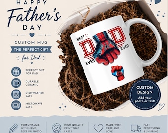 Tazza in ceramica da 325 ml ispirata a Spider-Man con la scritta "Il miglior papà di sempre".