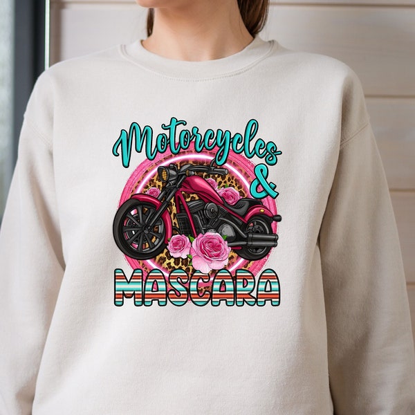 Motorcycles And Mascara Shirt, Women Biker Shirt, Motorcycle Gifts, Biker Girl Tee, Females Biker Shirt, Gift for Biker Mom, Motorcycle Life