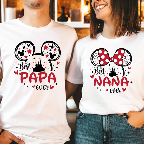 Disney Grandparent Shirt, Best Nana Papa Ever Tee, Family Disney Trip Shirt, Mickey Minnie Mouse Shirt, Cool Grandma and Grandpa Sweatshirt