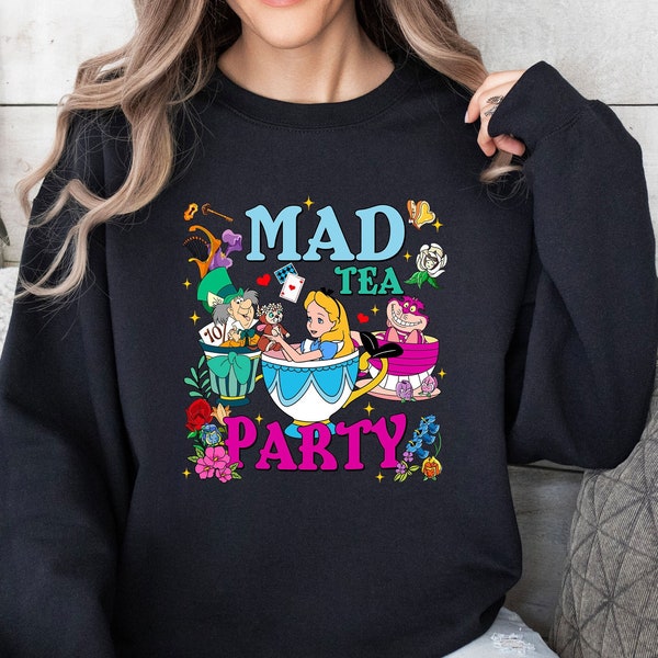 Mad Tea Party Shirt, Alice in Wonderland Sweatshirt, Mad Hatter Shirt, Tea Party T-Shirt, Dark Academia Shirt, Cheshire Shirt, Disney Tee