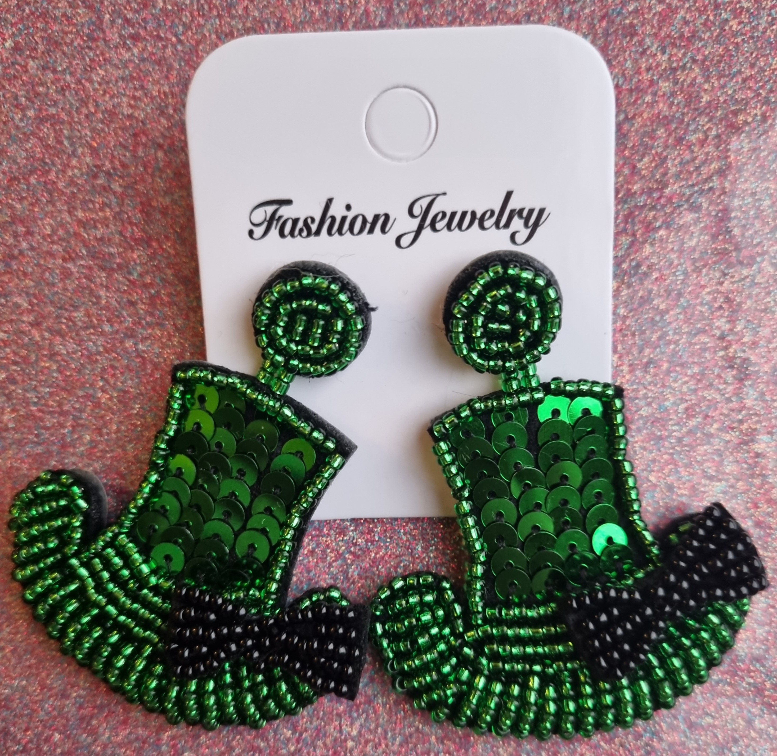 St. Patricks Day Earrings Jewelry Cute Earrings Cute Cartoon Pendant Earrings Green Leaf Earrings St. Patricks Day Green Accessories Jewelry, Adult