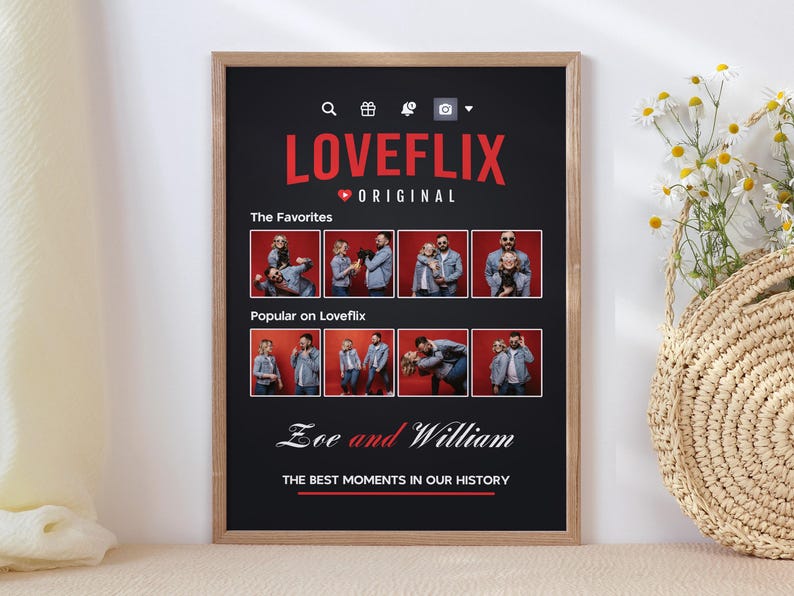 Editable Photo Frame Collage for Canva and Photoshop - Couples Day Bundle 02, Editable Templates, Frame Mockup, Moodboard, Chalkboard image 10