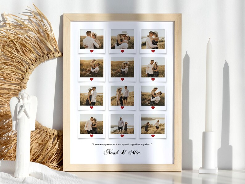 Editable Photo Frame Collage for Canva and Photoshop - Couples Day Bundle 02, Editable Templates, Frame Mockup, Moodboard, Chalkboard image 4