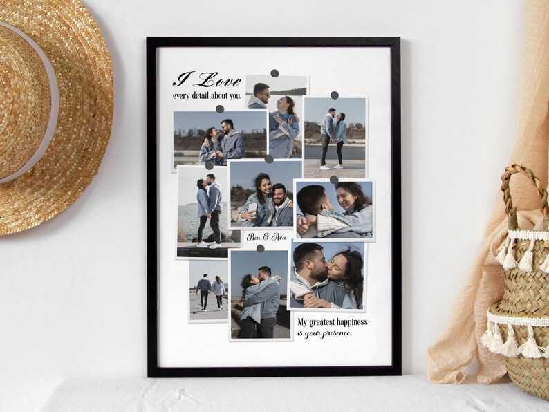 Editable Photo Frame Collage for Canva and Photoshop - Couples Day Bundle 02, Editable Templates, Frame Mockup, Moodboard, Chalkboard image 5