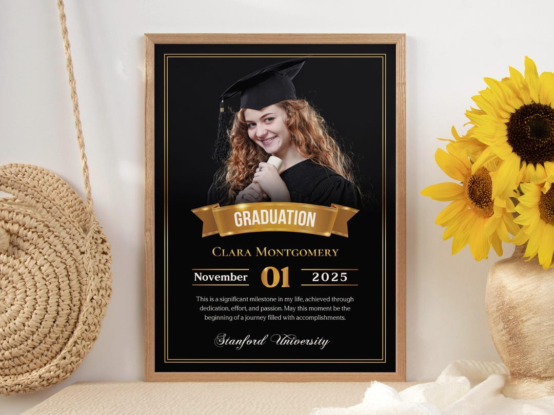 Graduation Photo Frame Collage Template 01, Printable Photo Grid ...