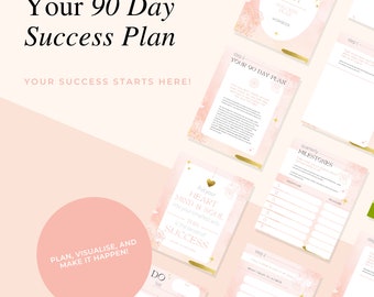 90 Day Success Plan Digital/Printable for Entrepreneurs, Business Owners, Fitness Enthusiasts, Goal Setters