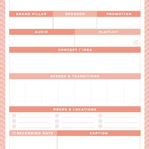 TikTok Planner / TikTok Template / TikTok Content Template / Plan TikTok Videos