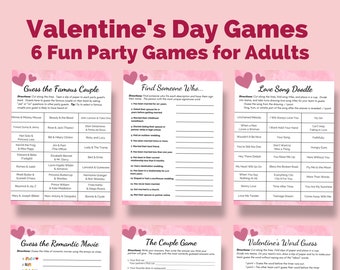 Paquete de juegos de San Valentín / Paquete de 6 juegos de fiesta imprimibles para adultos