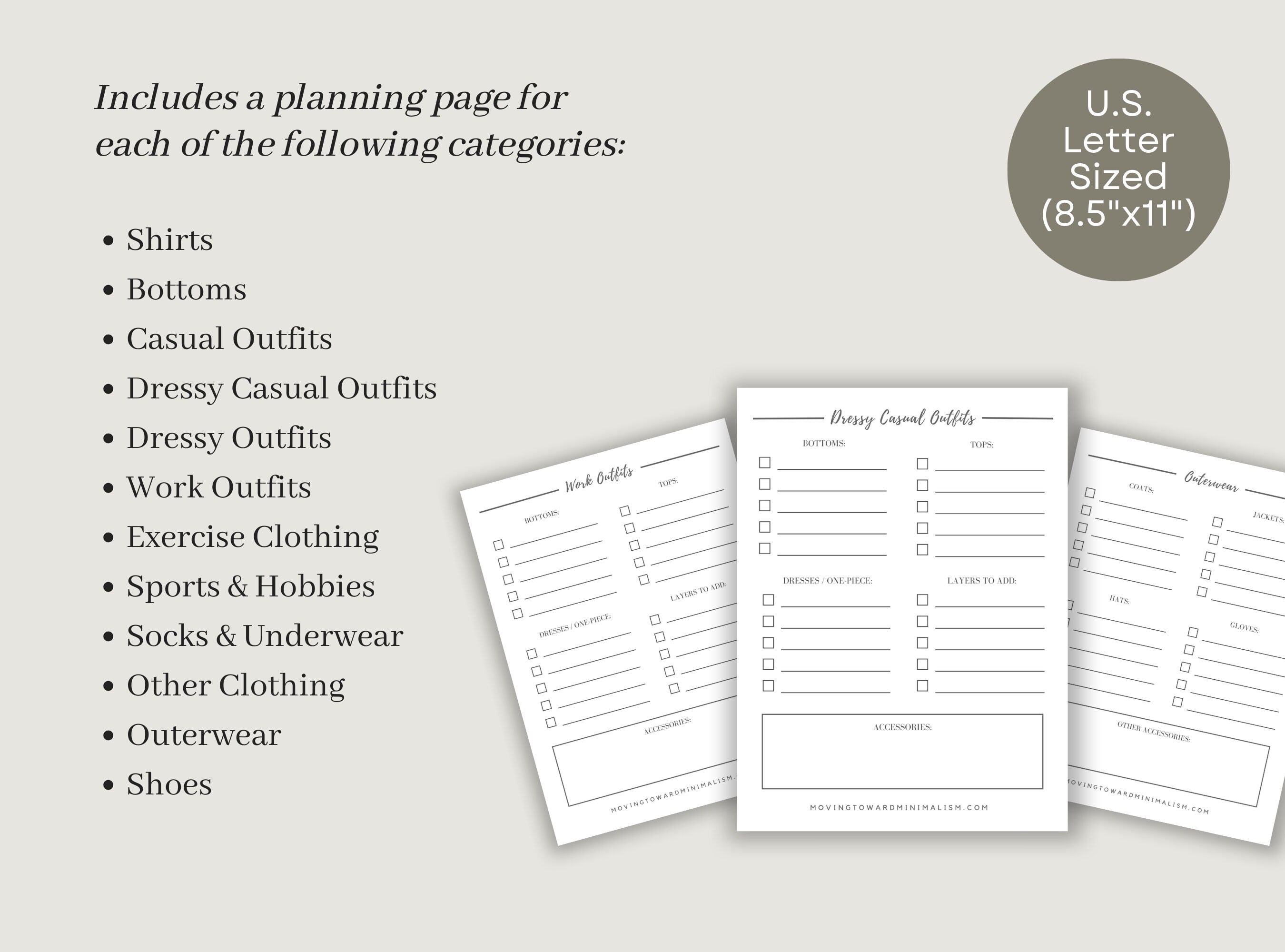 Closet Cleanout Bundle: Capsule Wardrobe Planners, Declutter Checklists ...