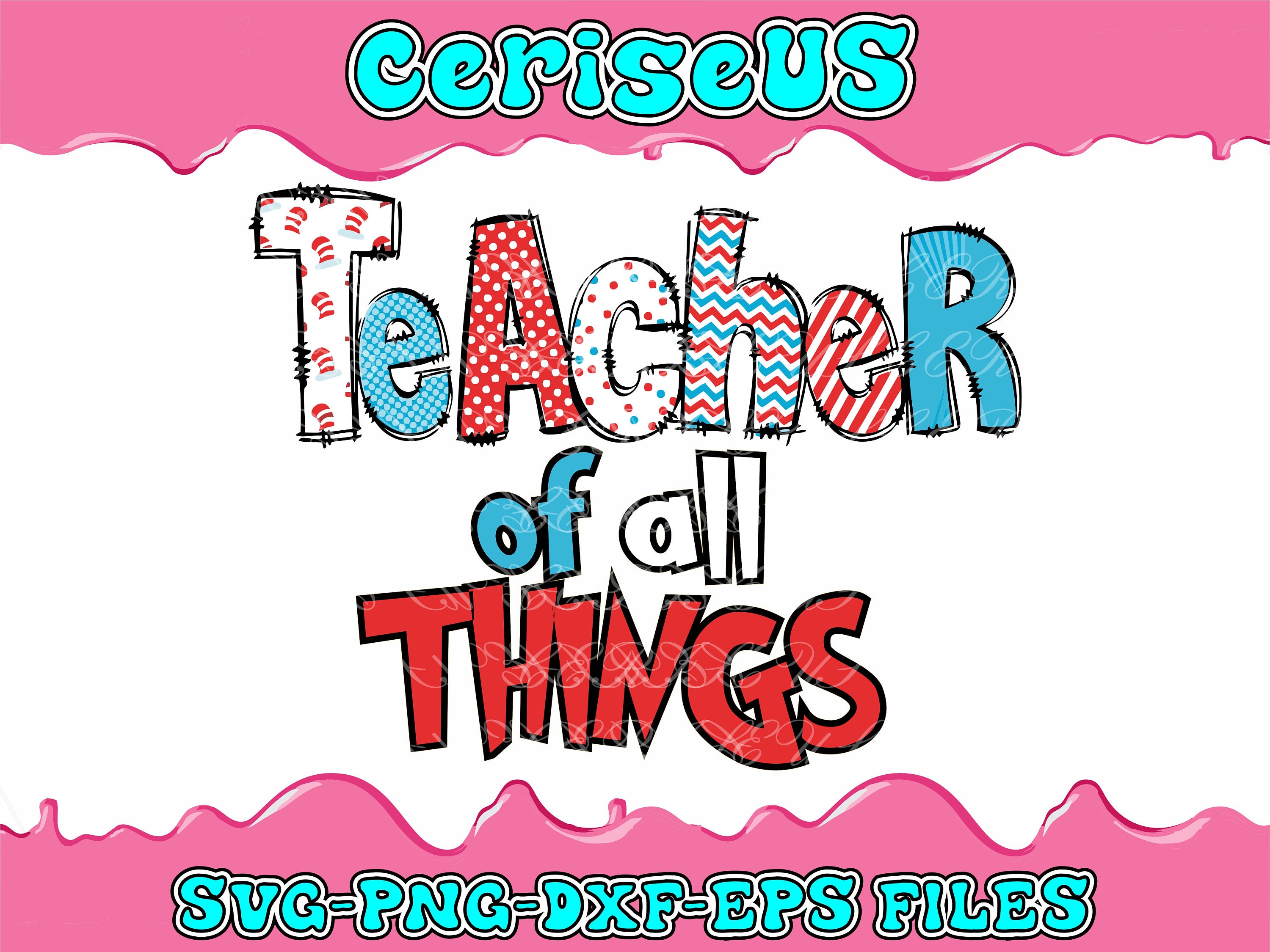 Teacher of all things svg dr suess svg cat in the hat svg etsy australia