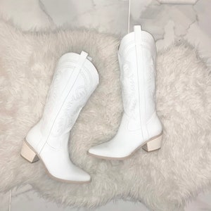 Botas vaqueras blancas para mujer hotsell