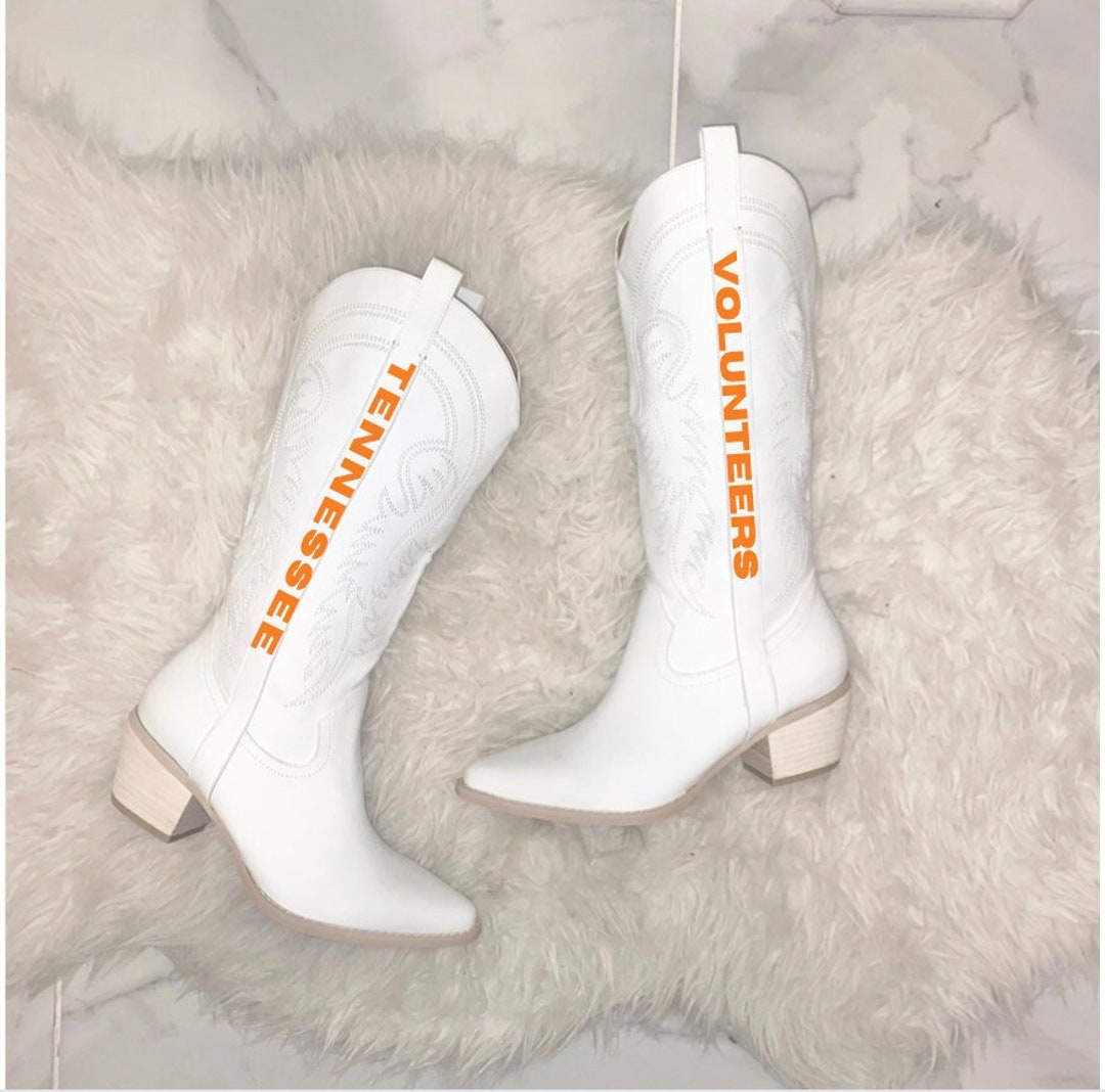 Tennessee Volunteers White Cowboy Boots Women's Cowboy Boot, Knoxville