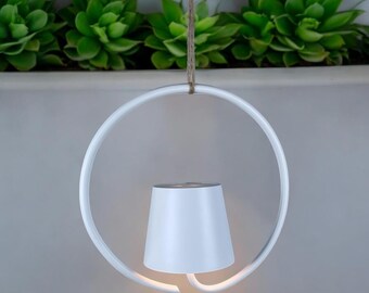 Floya - LED Dimmbare Pendelleuchte in weiß mit Akku